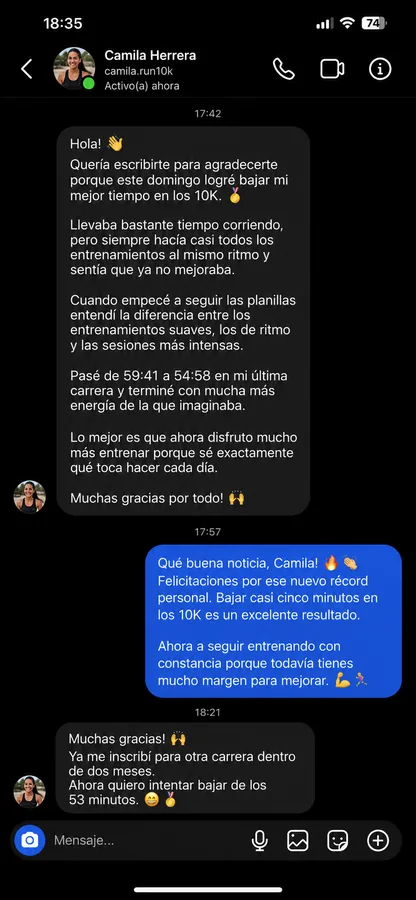 Historia de Camila H. — 10K más rápidos