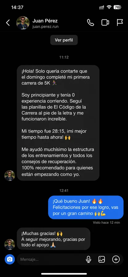 Historia de Juan P. — Primeros 5K